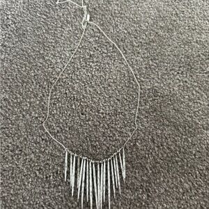 Elegant Silver Necklace with Fringe Design